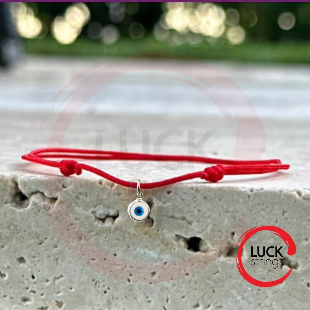 14K Gold Evil Eye Cord Anklet & Bracelet - Unisex, Adjustable Red/Black Rope. Waterproof Minimalist Amulet for All. Beach & Daily Wear (red, gold - anklet)