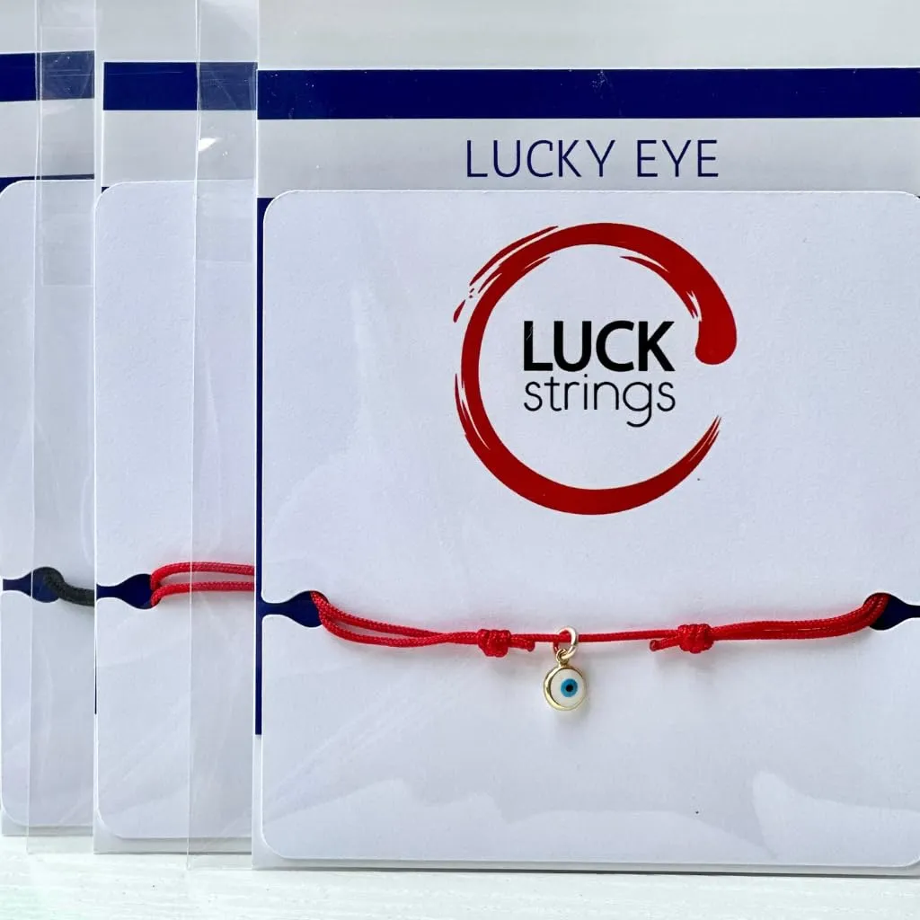 14K Gold Evil Eye Cord Anklet & Bracelet - Unisex, Adjustable Red/Black Rope. Waterproof Minimalist Amulet for All. Beach & Daily Wear (red, gold - anklet)