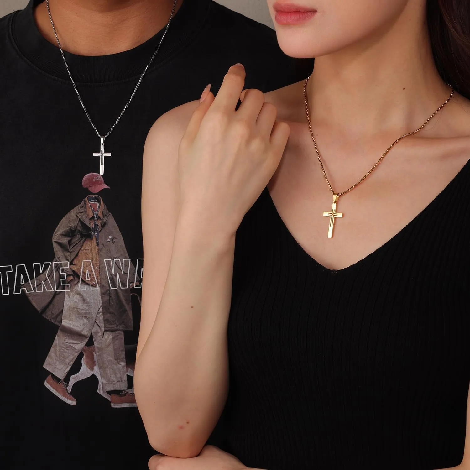 14k Gold Plated/silver Cross Necklace for women and men Religious Christian Gifts for Women Men First Communion Gifts Baptism Easter Basket Fillers Cross Necklace