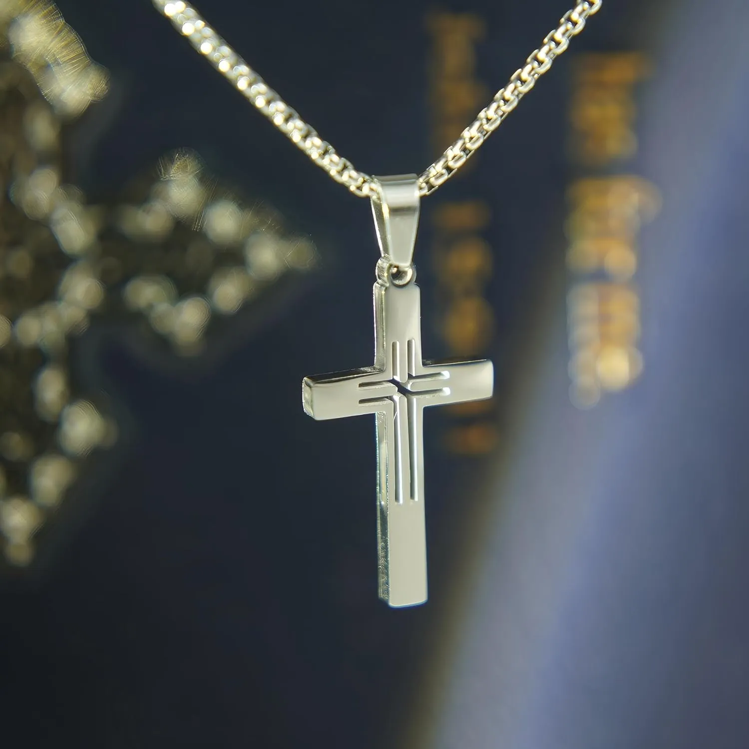 14k Gold Plated/silver Cross Necklace for women and men Religious Christian Gifts for Women Men First Communion Gifts Baptism Easter Basket Fillers Cross Necklace