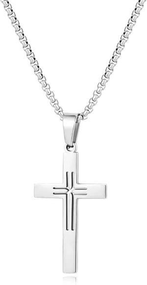14k Gold Plated/silver Cross Necklace for women and men Religious Christian Gifts for Women Men First Communion Gifts Baptism Easter Basket Fillers Cross Necklace