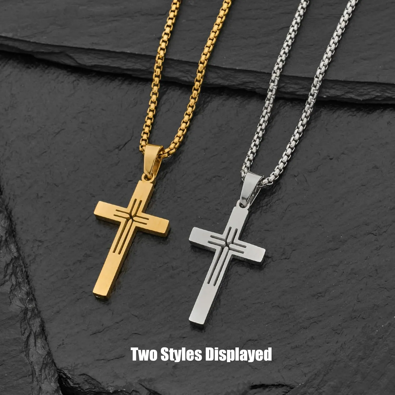 14k Gold Plated/silver Cross Necklace for women and men Religious Christian Gifts for Women Men First Communion Gifts Baptism Easter Basket Fillers Cross Necklace