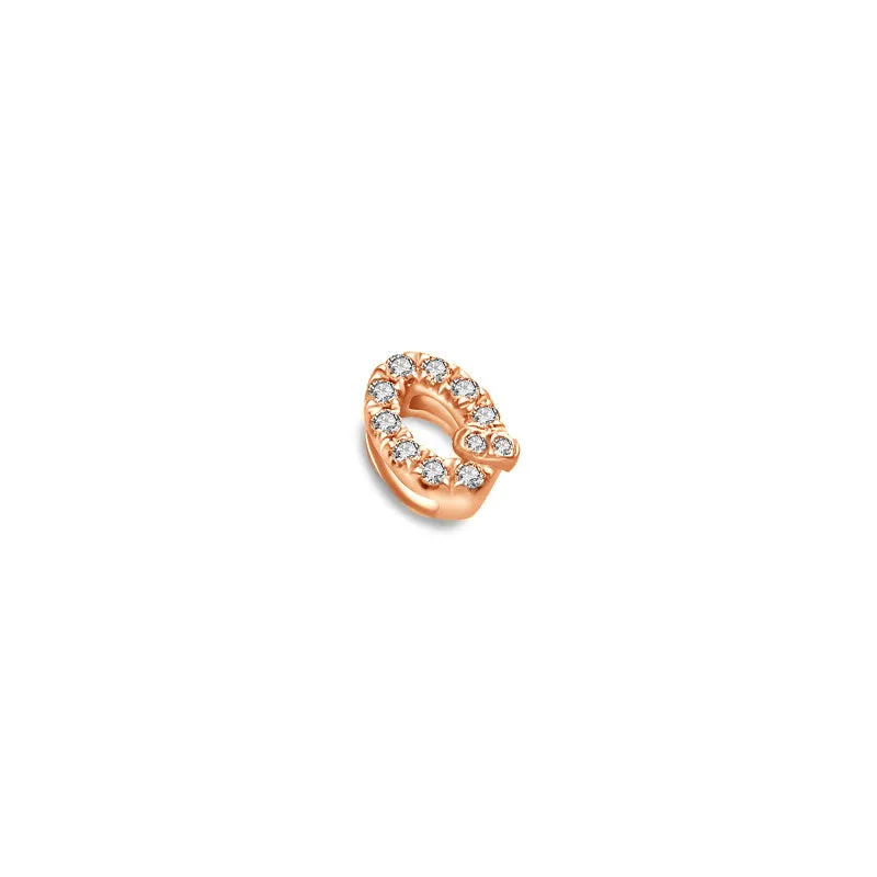 18k Gold Initial Letter "Q" Diamond Pandent   Necklace