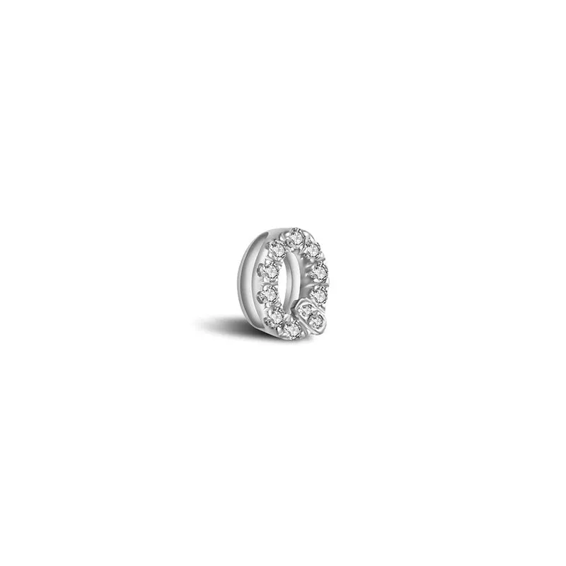 18k Gold Initial Letter "Q" Diamond Pandent   Necklace