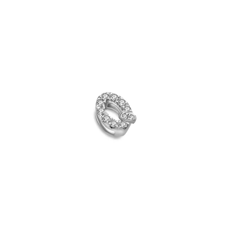 18k Gold Initial Letter "Q" Diamond Pandent   Necklace