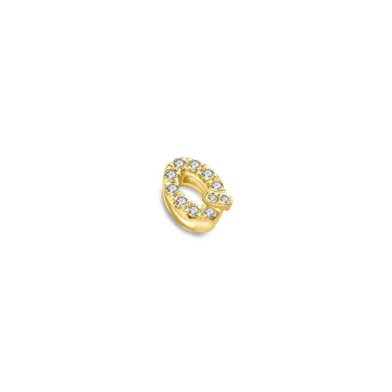 18k Gold Initial Letter "Q" Diamond Pandent   Necklace