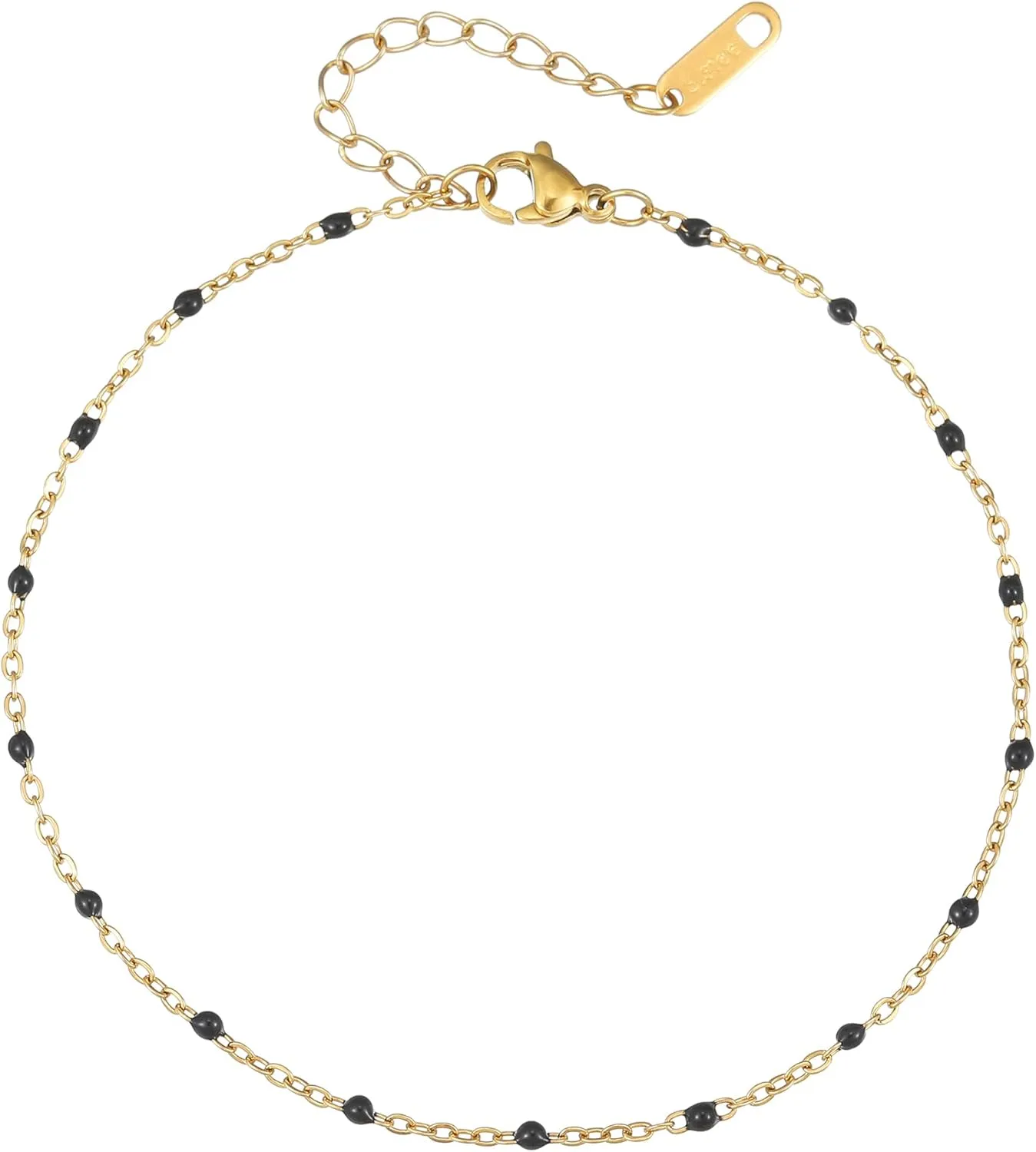 18K Gold Plated Boho Beaded Anklets for Women Dainty Gold Layered Round Ball Ankle Bracelet Pearl Cross Anklet Bracelet Waterproof Gold Jewelry