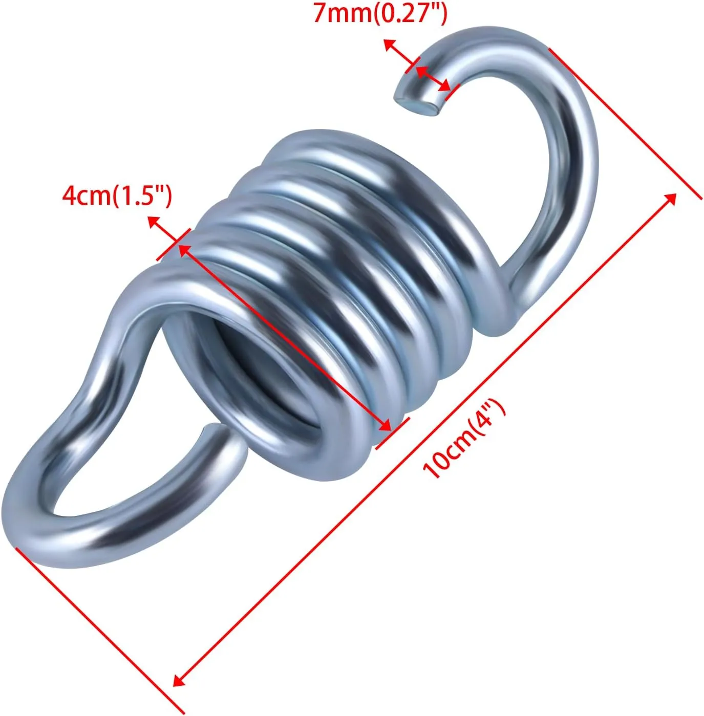 2-Pack Heavy Duty 1100LB Capacity Spring Hammock Hangers 4 Inch Swing Hooks for Porch Chairs, Boxing Bags, Gym Equipment, Patio Furniture, Outdoor Suspension Hardware Kit, Silver