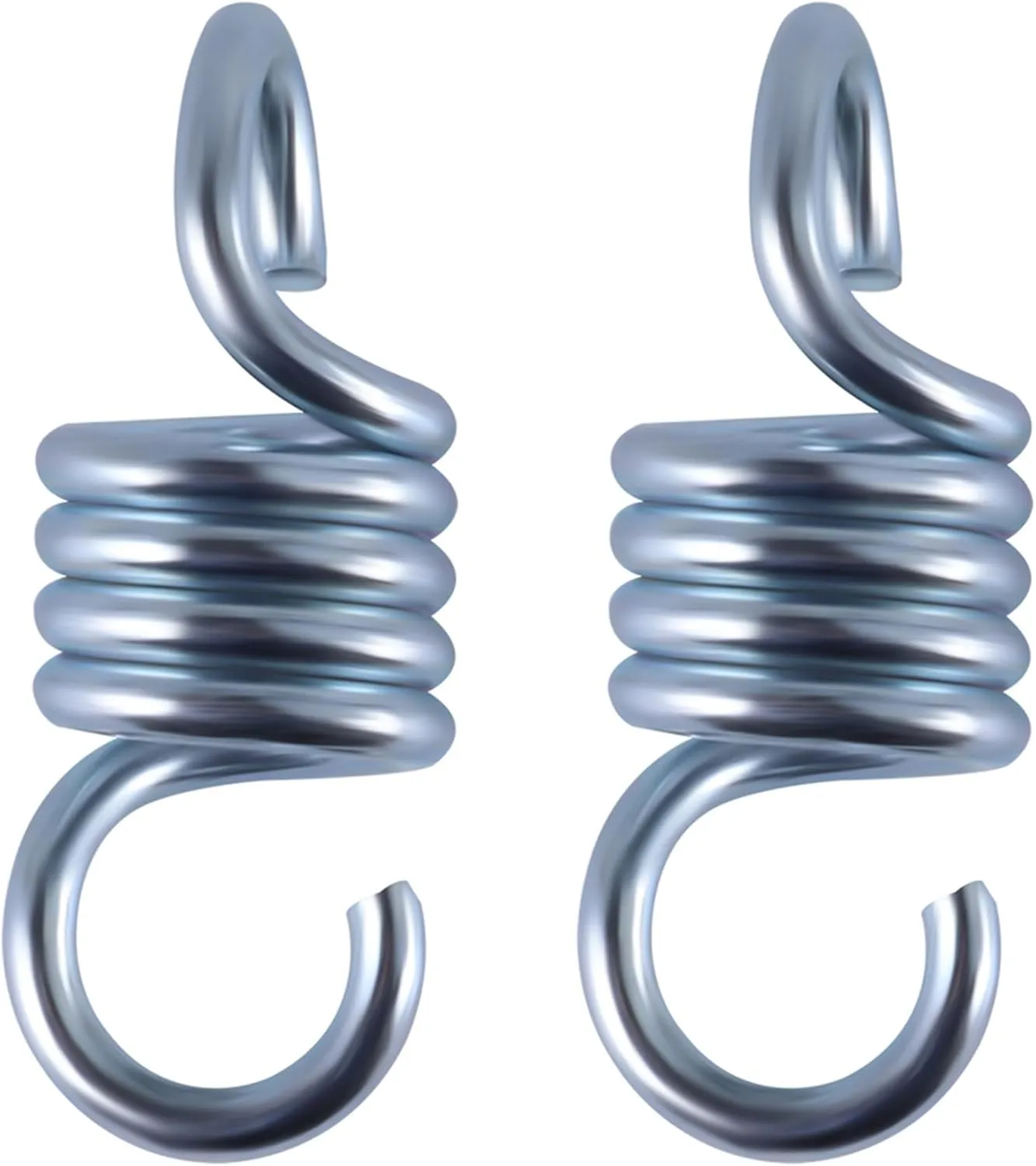 2-Pack Heavy Duty 1100LB Capacity Spring Hammock Hangers 4 Inch Swing Hooks for Porch Chairs, Boxing Bags, Gym Equipment, Patio Furniture, Outdoor Suspension Hardware Kit, Silver