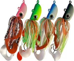 4 New Bearded Buzzbait Bucktail Saltwater Jigs Flounder, Fluke, Bass, Bluefish, Blackfish, Seabass Offshore, Surf Fishing Speed,Slow Jigging,Vertical Pitching Lures