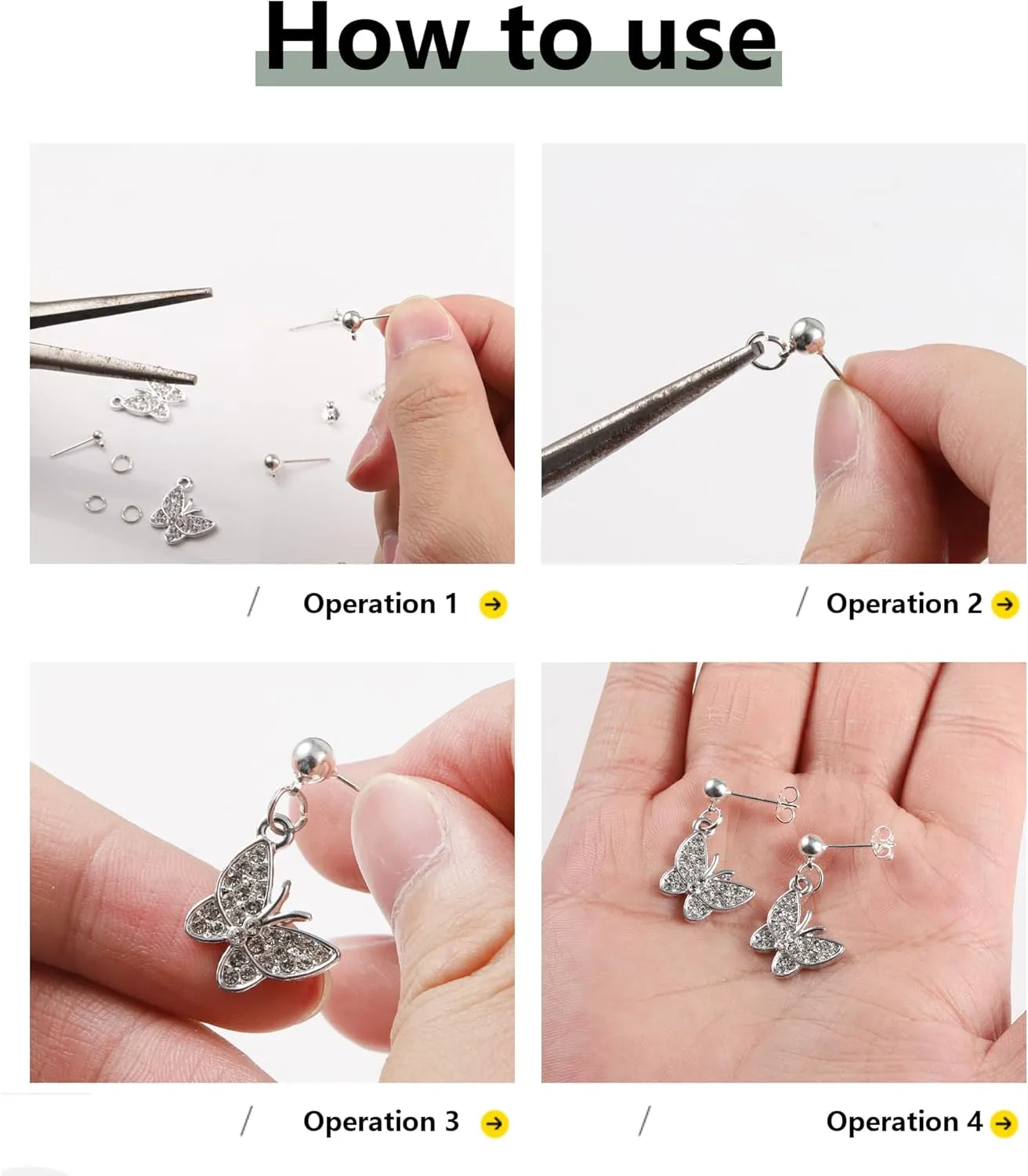 925 Sterling Silver Earrings Post, 12Pcs 3/4/5mm Ball Ear Studs with Loop Hypoallergenic Sterling Silver Findings Supplies Studs Posts for Dangle Earrings Butterfly Backs Replace Jewelry Making Set