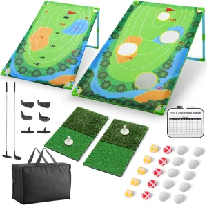 Battle Golf Chipping Game,Golf Chip and Practice Set with Stick Ball&Dart for Backyard Indoor