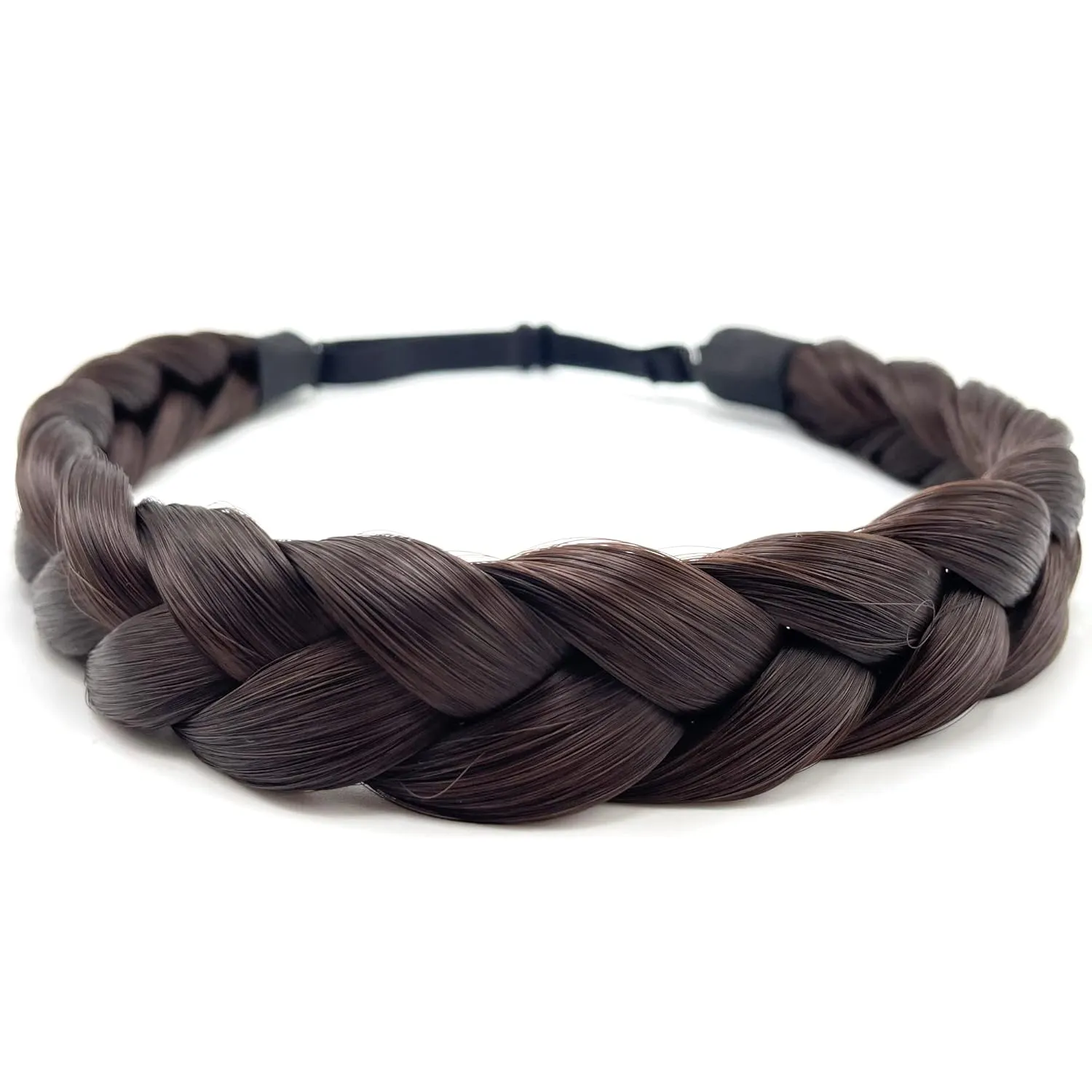 Braid headband 3 Strands Synthetic Braided Headband Classic Chunky Elastic headband Women Girl Bohemian Trendy Hair Braid 65g (-strand braids B)