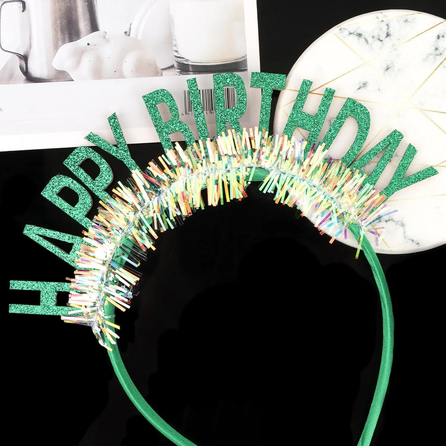 CIEHER Birthday Crown Birthday Headband, Birthday Headband, Happy Birthday Headband for Women Girls, Birthday Girl Headband, Birthday Tiara Happy Birthday Decorations, Birthday Gifts - Green