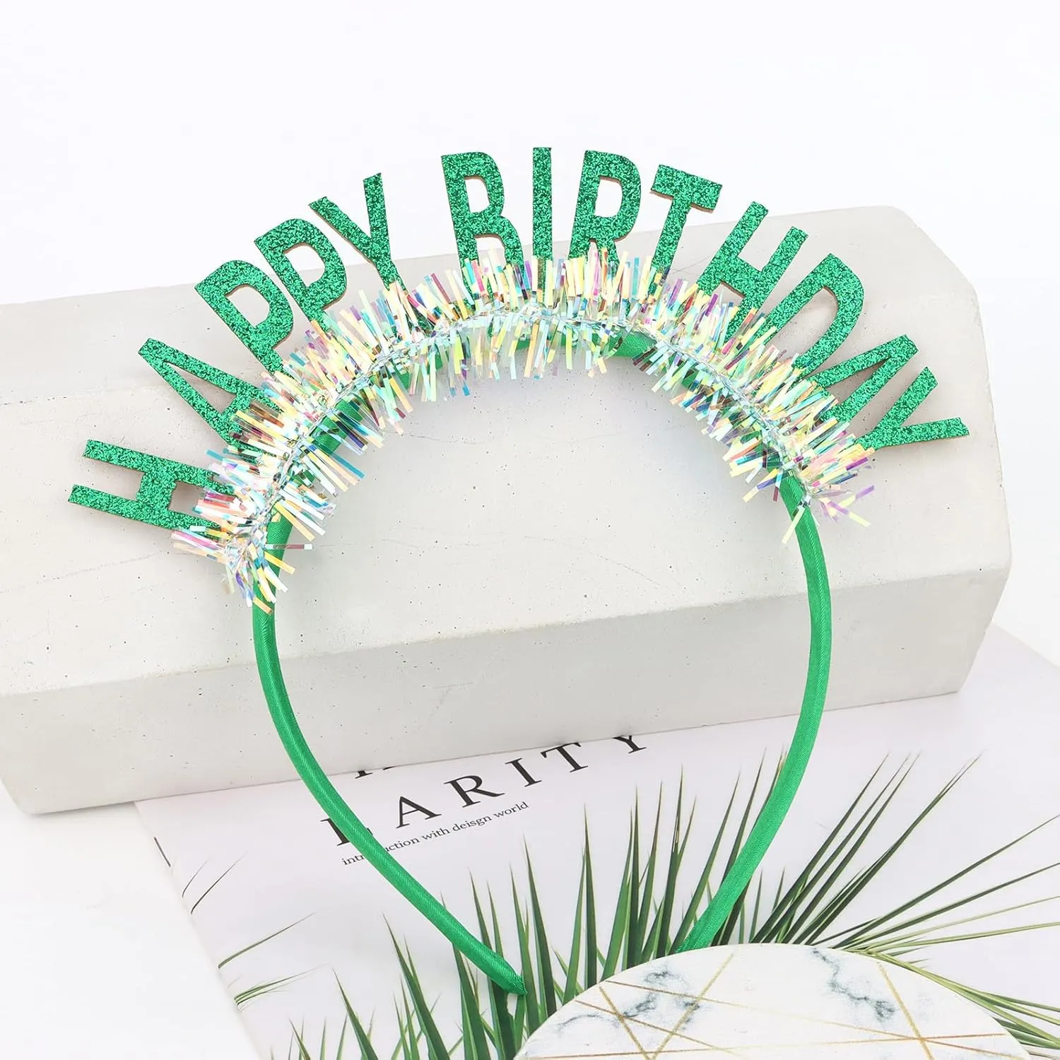CIEHER Birthday Crown Birthday Headband, Birthday Headband, Happy Birthday Headband for Women Girls, Birthday Girl Headband, Birthday Tiara Happy Birthday Decorations, Birthday Gifts - Green