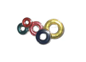 Cool Vintage Enamel Brooch of Multicolored Circles