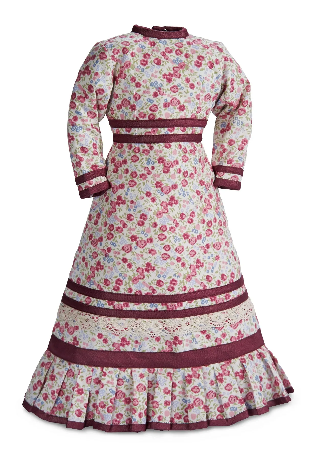 Cotton Dress With Silk Trim for Lady Doll