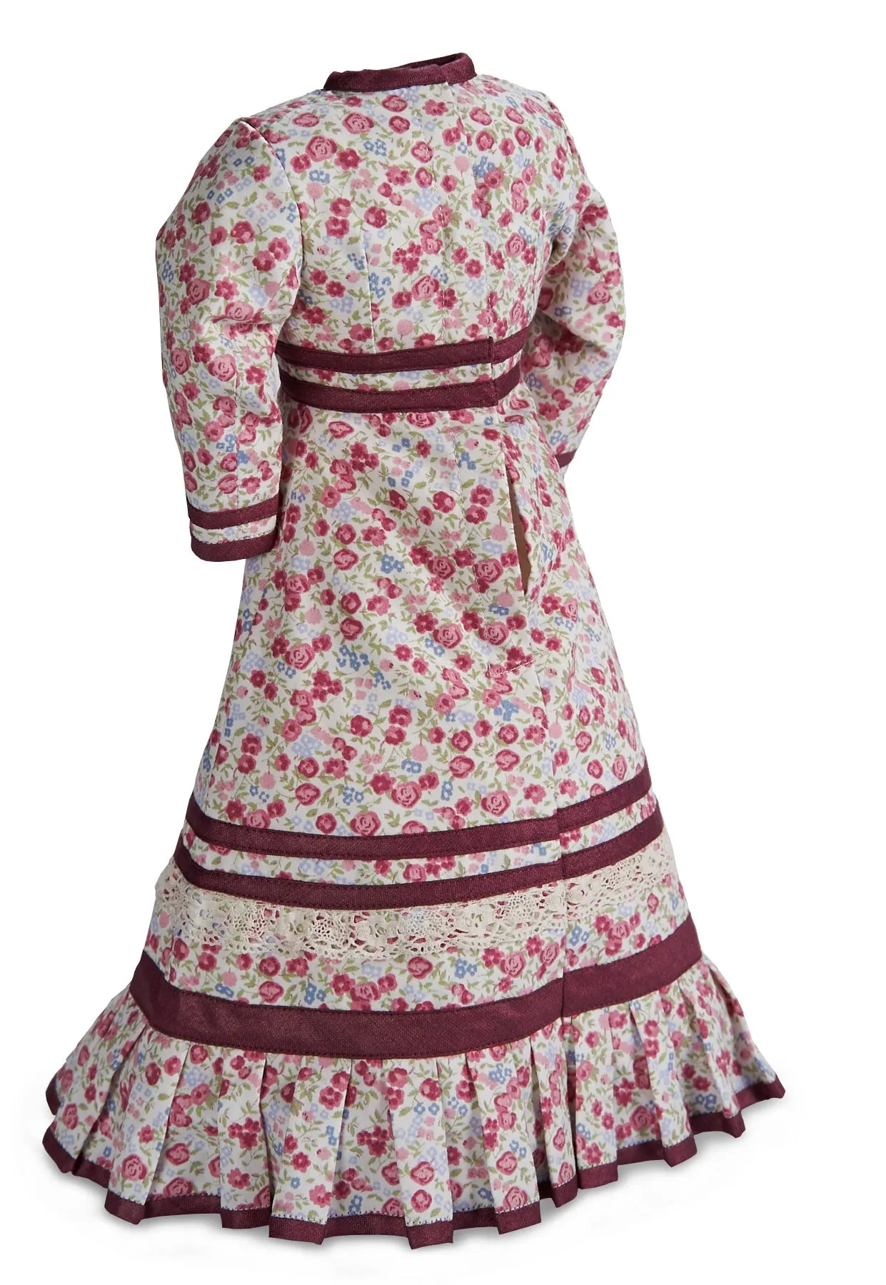 Cotton Dress With Silk Trim for Lady Doll