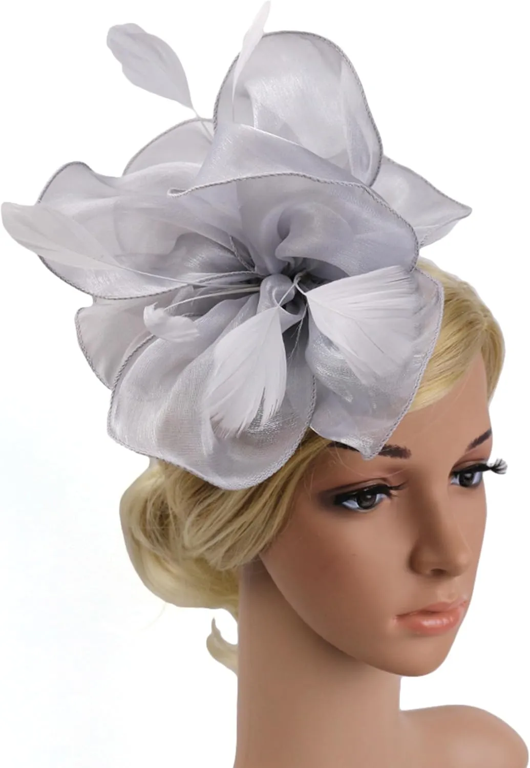 Dodheah Fascinators Hat for Women Tea Party Derby Hats Pillbox Hat Flower Feathers Wedding Headwear with Headband Hair Clip