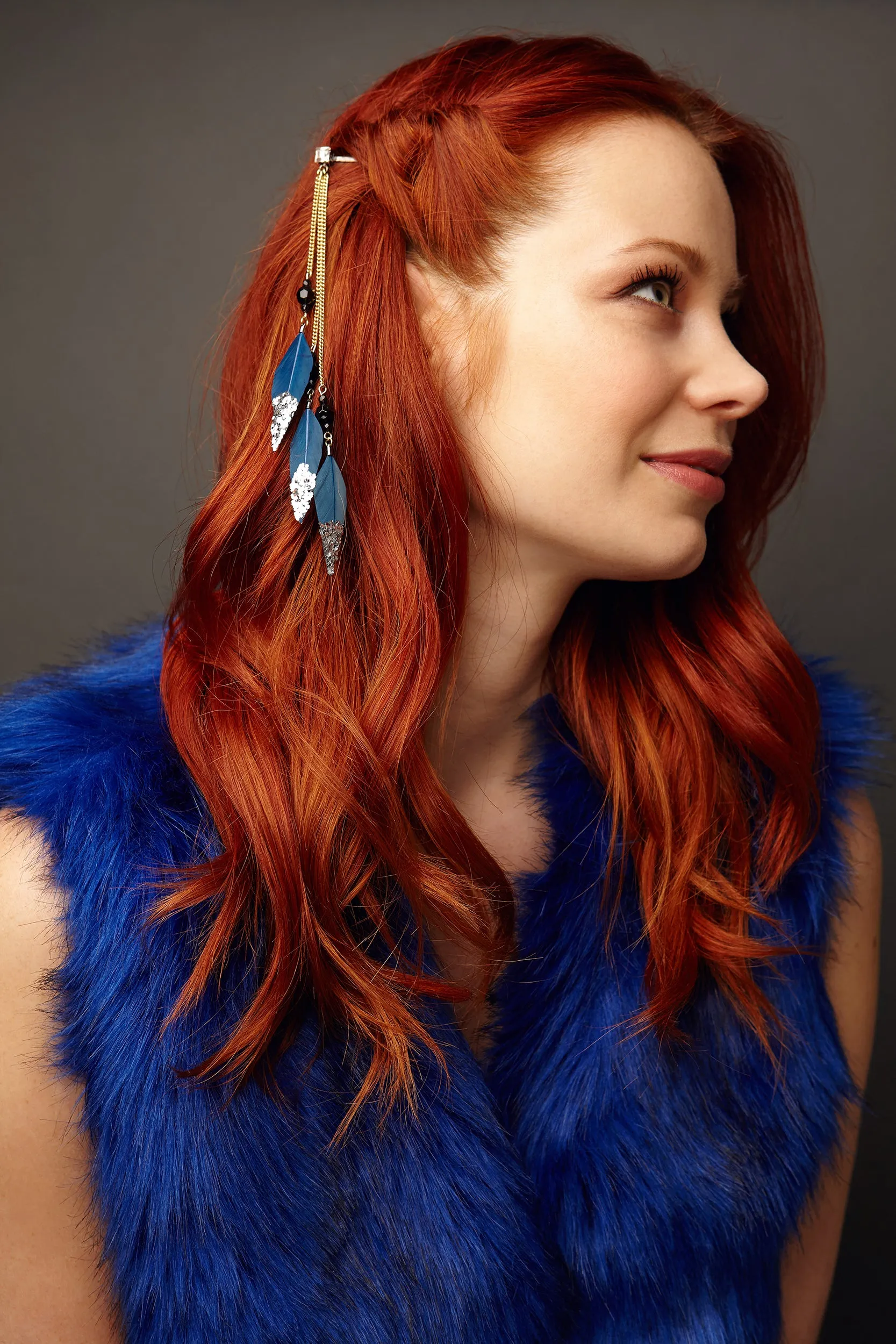 Feather Hair Clips with Glitter