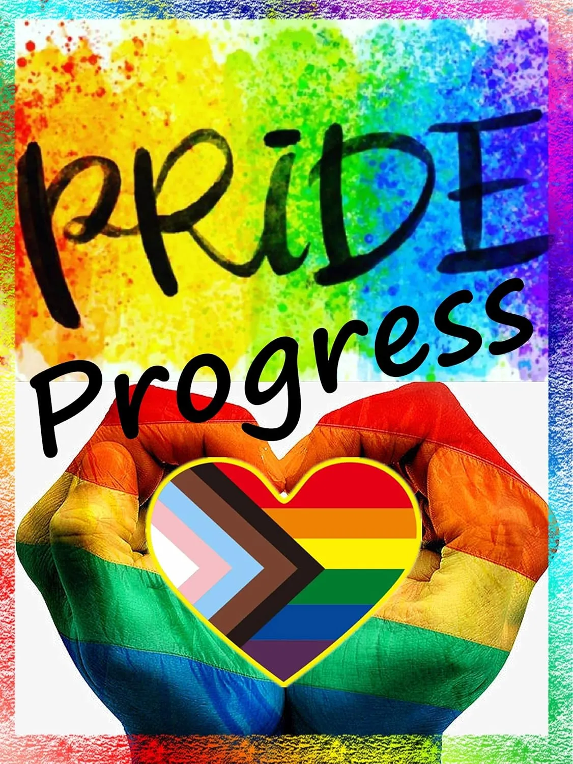 HAFILO 25/50/100 Metal Hearts Inclusive Progress Pride Pin Rainbow Gay Flag LGBTQ Progressive Lapel Pins for clothing Backpack hat Pride Month Decoration Gift Bulk