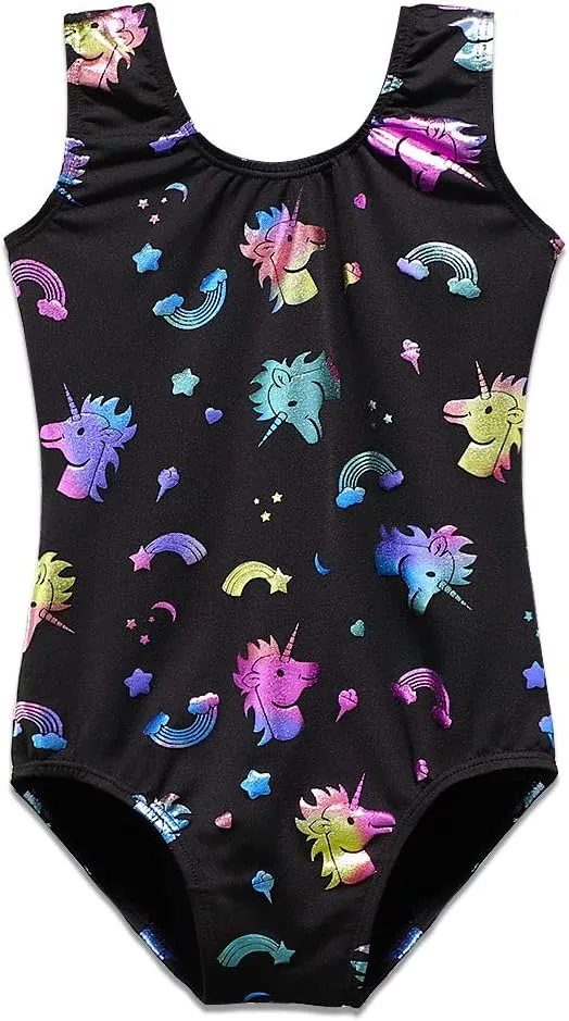 HOZIY Gymnastics Leotards for Girls Sleeveless Long Sleeve Snowflake Blue Purple Sequins Colorful Ribbons Pink Leopard Stripe