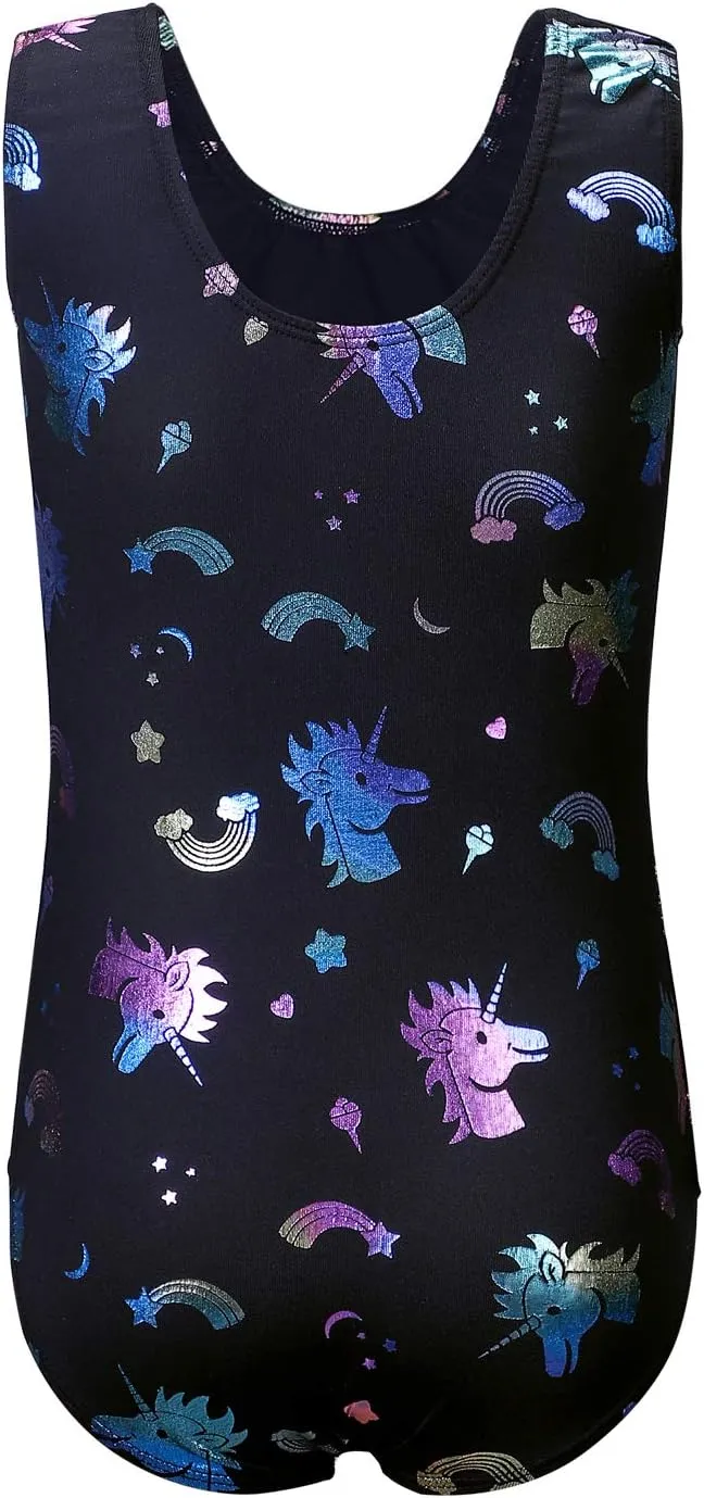 HOZIY Gymnastics Leotards for Girls Sleeveless Long Sleeve Snowflake Blue Purple Sequins Colorful Ribbons Pink Leopard Stripe