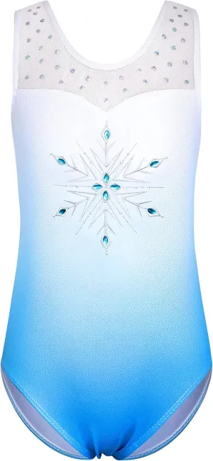 HOZIY Gymnastics Leotards for Girls Sleeveless Long Sleeve Snowflake Blue Purple Sequins Colorful Ribbons Pink Leopard Stripe