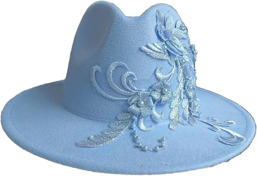 JNKIHAPOT Women Fedora Hat Wedding Hat Men Embroidery Jazz Hat Fedora Hat Sombrero Hat