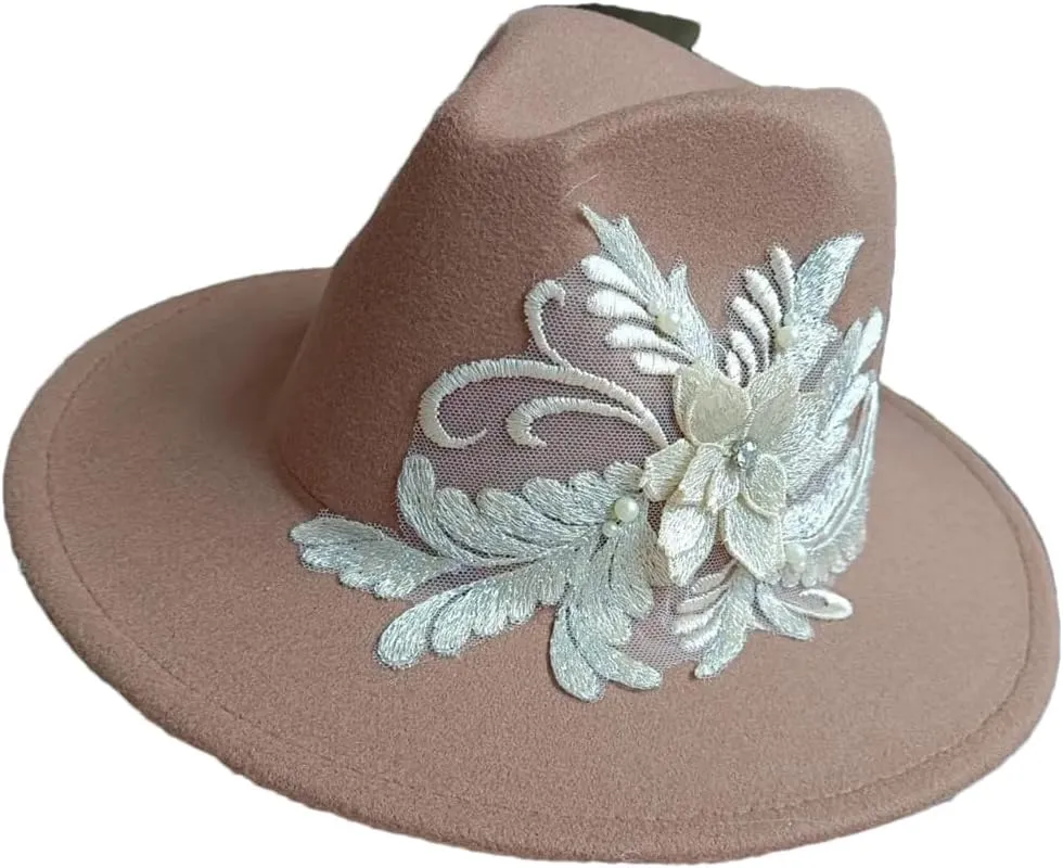 JNKIHAPOT Women Fedora Hat Wedding Hat Men Embroidery Jazz Hat Fedora Hat Sombrero Hat