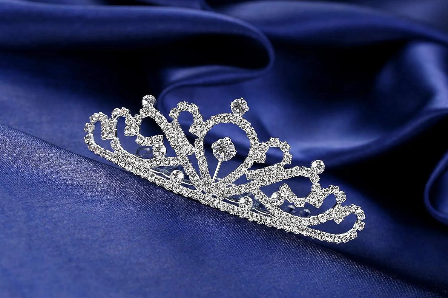 Lovely Shop Handmade Rhinestone Waterdrop Tiara Crown Headband Comb