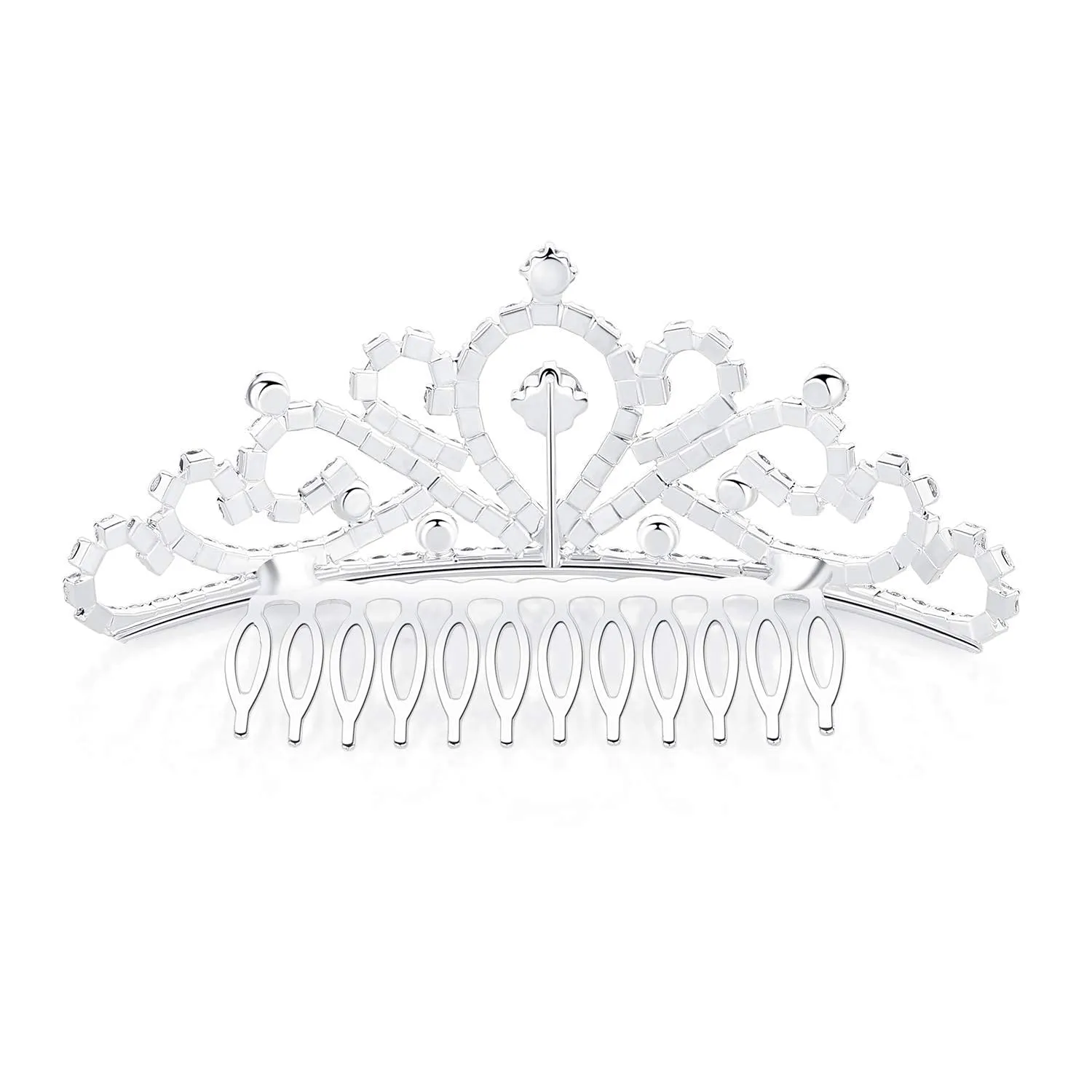 Lovely Shop Handmade Rhinestone Waterdrop Tiara Crown Headband Comb