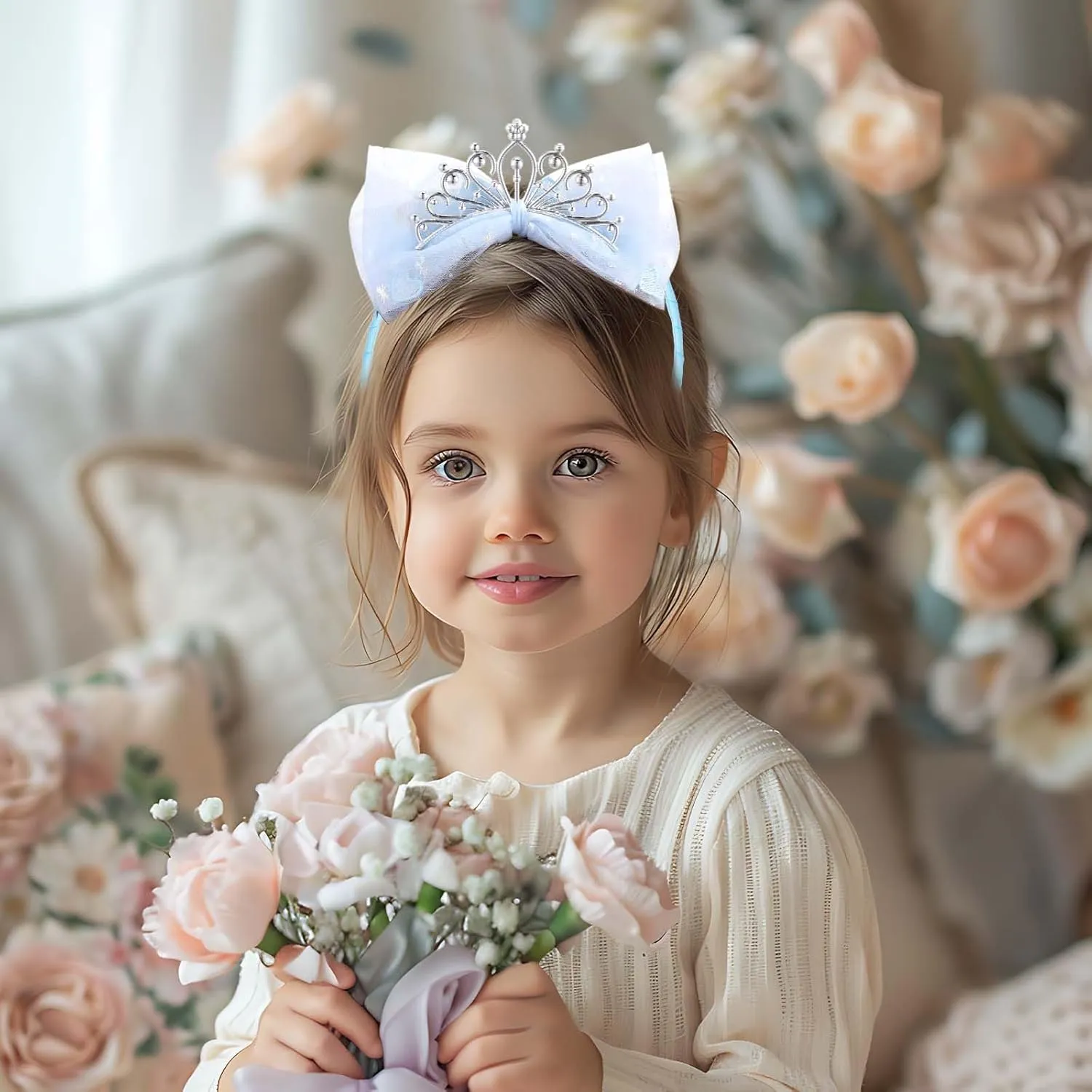 Lusofie Crown Headband Princess Tiara Headband Princess Crown for Graduation Birthday Party Fairy Costume Hair Accessories