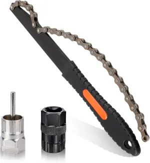 Oumers Bike Chain Whip Tool Kit, Bicycle Cassette Removal Tool Sprocket Remover Kit/Lockring Removal Tool/Freewheel Remover for 6,7,8,9,10 Speed Chains