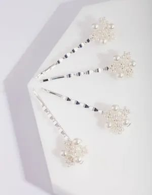 Pearl Burst Hair Slide 4 Pack