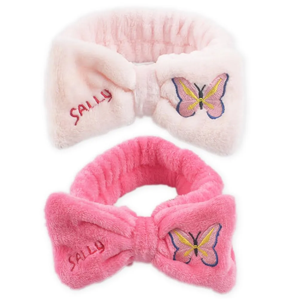 PERFECTSIGHT Spa Headband for Washing Face, 2 Pack Cute Animal Hair Band for Washing Face Shower Yoga Sports Beauty Skincar Party, Soft Fluffy Makeup Headband, Kawaii Facial Headbands for Woman Girls