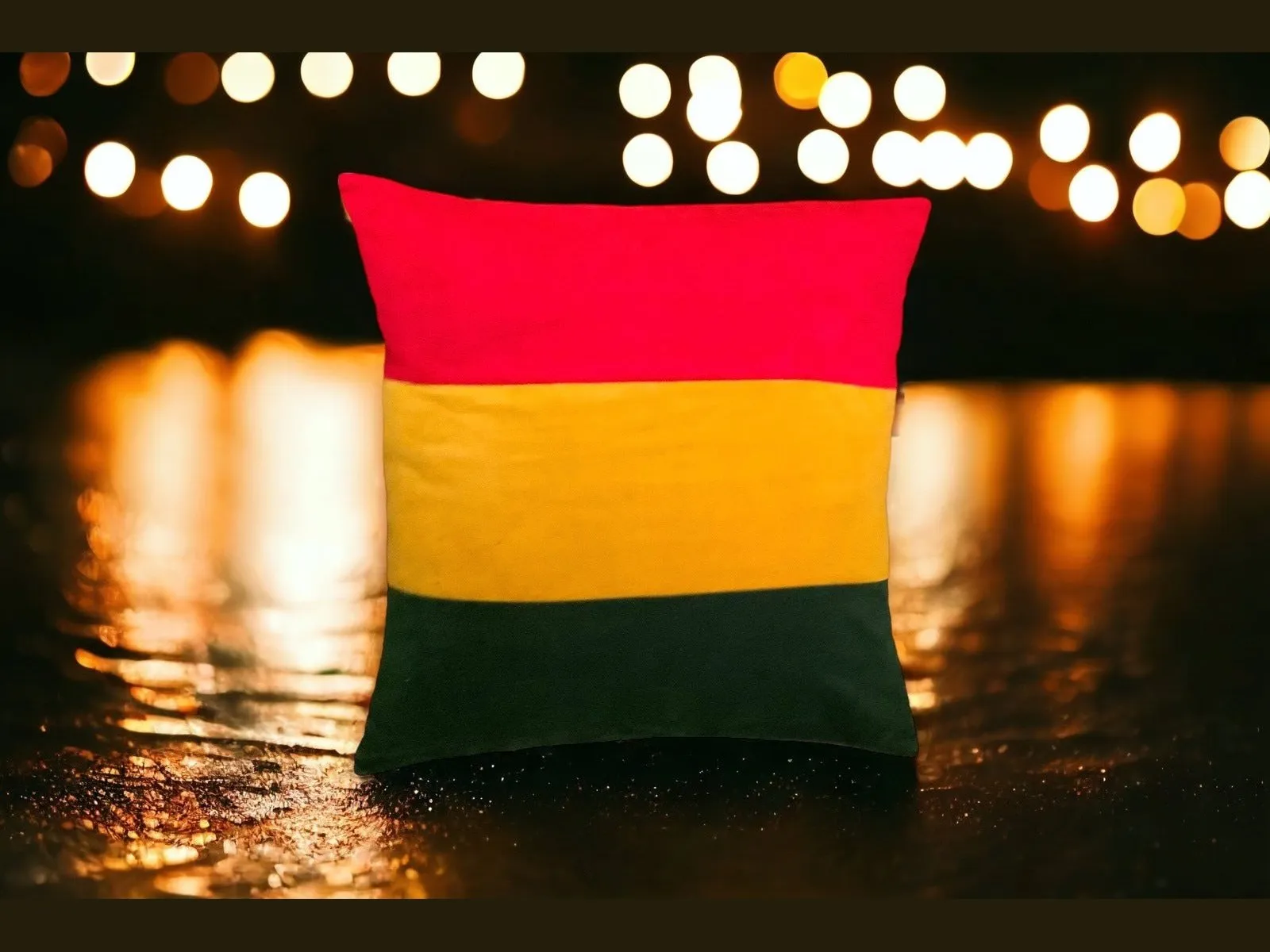 RASTA Pattern Cushion Cover -  Handmade in the UK from Truly Sumptuous Velvets - 45 x 45 cm (18x18”)