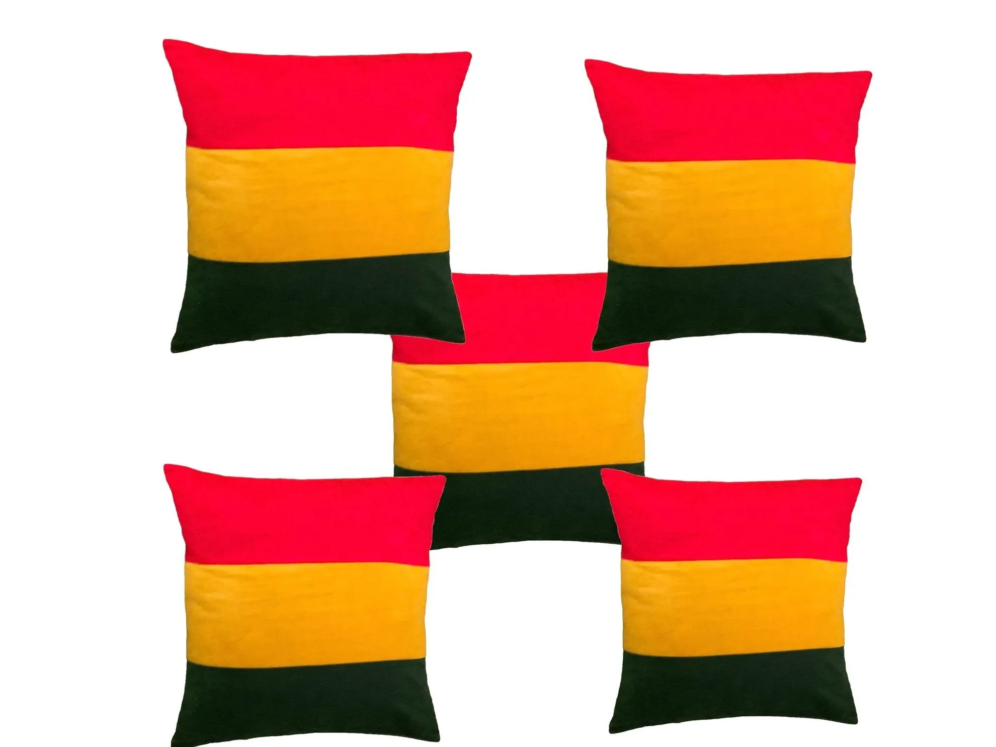 RASTA Pattern Cushion Cover -  Handmade in the UK from Truly Sumptuous Velvets - 45 x 45 cm (18x18”)