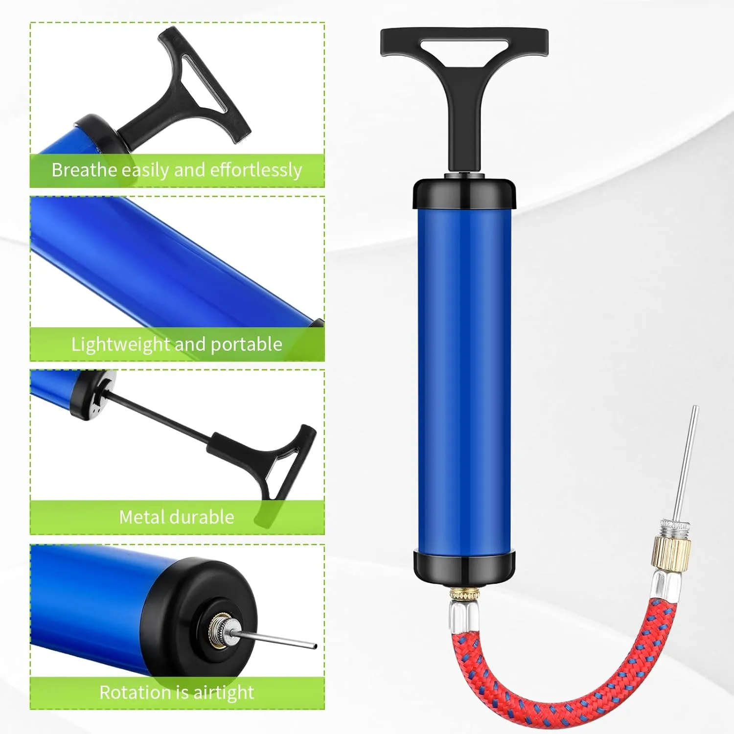 Reginary 10 Pcs Ball Pump for Sports Balls Pump with Needle and Extension Hose Bulk for Basketball Football Soccer Volleyball