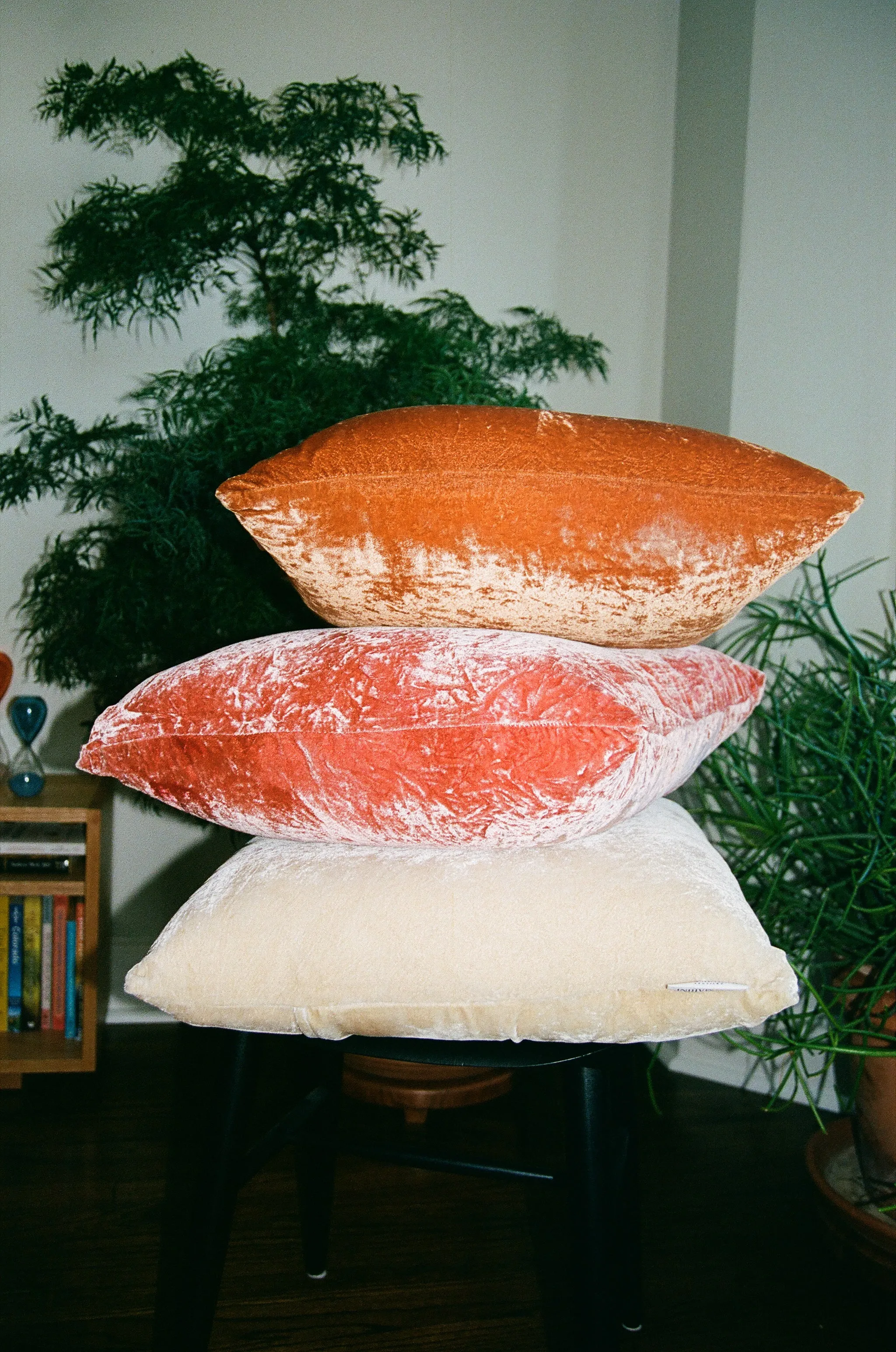 Rust Naturally Dyed Silk Velvet Pillow