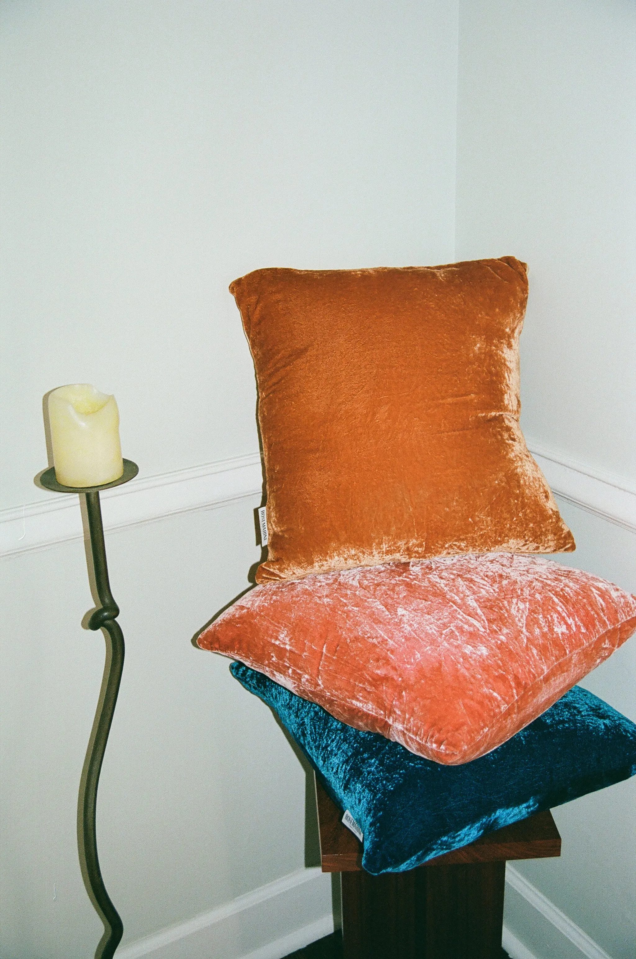Rust Naturally Dyed Silk Velvet Pillow