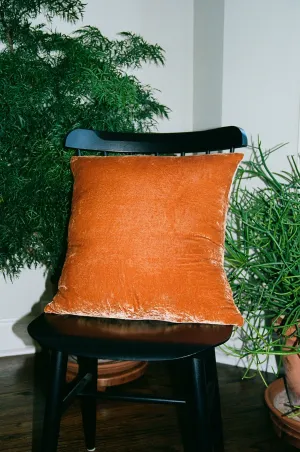 Rust Naturally Dyed Silk Velvet Pillow
