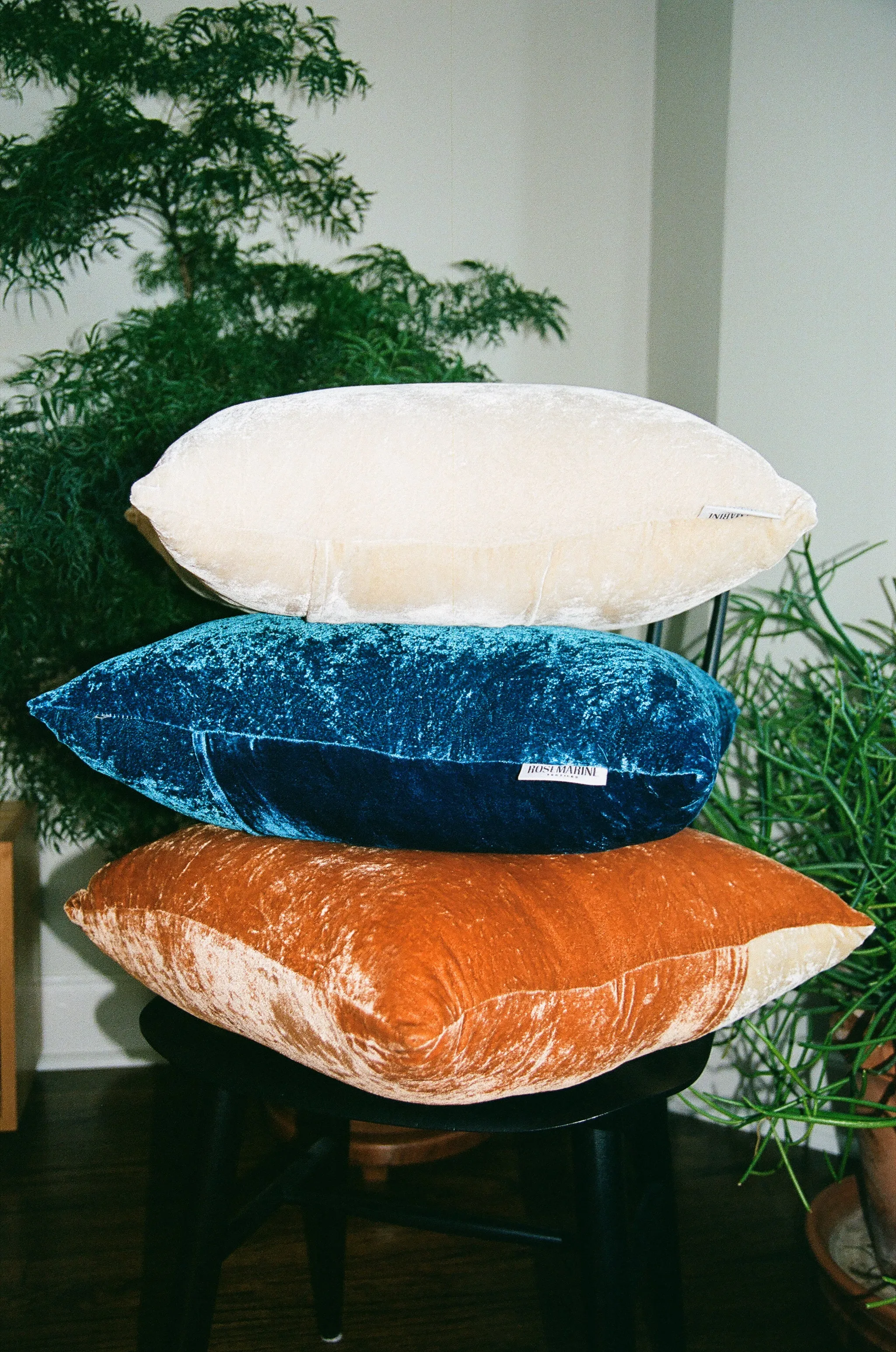 Rust Naturally Dyed Silk Velvet Pillow