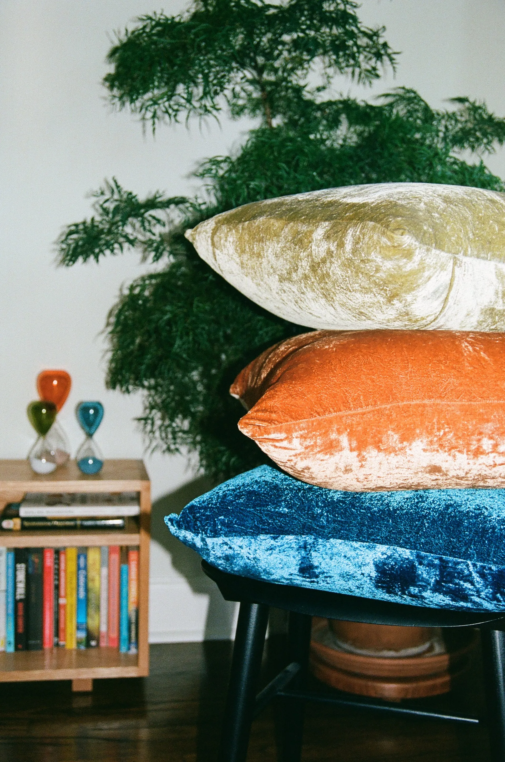 Rust Naturally Dyed Silk Velvet Pillow