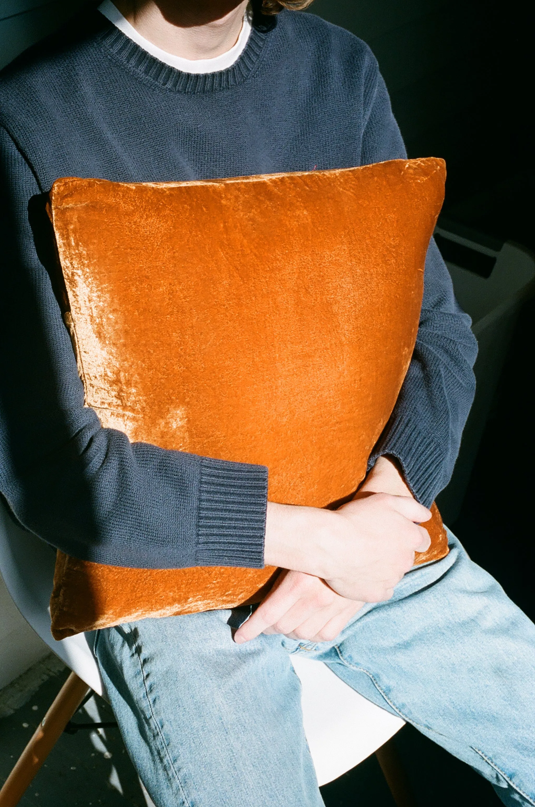 Rust Naturally Dyed Silk Velvet Pillow