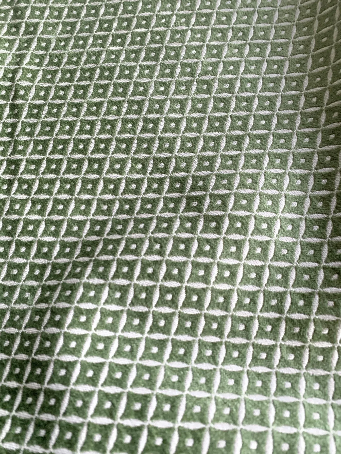 Sage Green Diamond Velvet Upholstery Fabric by the yard / Green Velvet Home Fabric / High End Upholstery Velvet