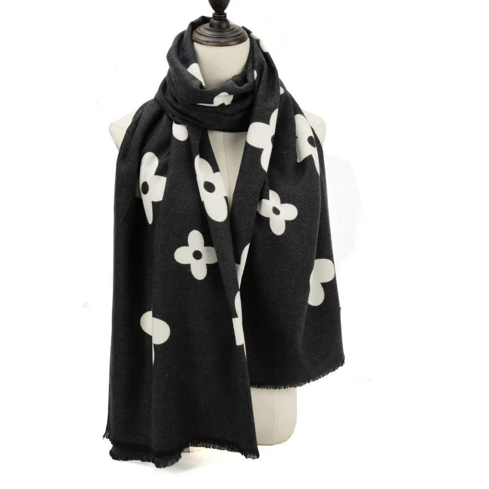 Silk scarf women's satin ethnic style shawl cashmere fashion print warm women's scarf