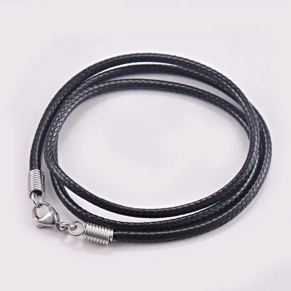 Sora Tuki Leather Necklace Cord with Clasp 16inch to 24inch Braided Rope Necklace for Men Women Stainless Steel Clasp 2mm Black Leather Cord Necklace Brown Leather Necklace