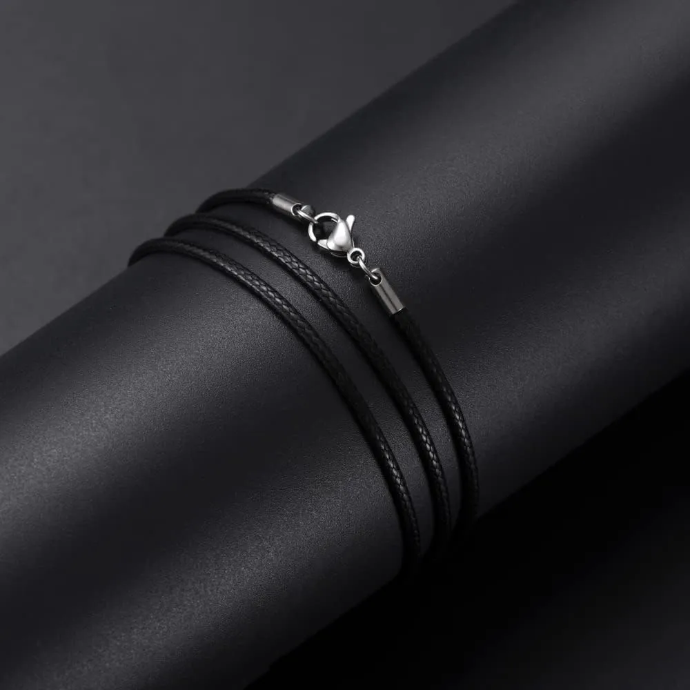 Sora Tuki Leather Necklace Cord with Clasp 16inch to 24inch Braided Rope Necklace for Men Women Stainless Steel Clasp 2mm Black Leather Cord Necklace Brown Leather Necklace