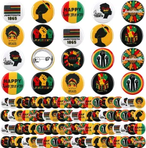 Sotiff 200 Pcs Juneteenth Buttons Pins Bulks 1 Inch Freedom Day Metal Round Badges Black History Party Favors Juneteenth Independence Day Pinback Buttons for Women Men Backpack Jackets Bags